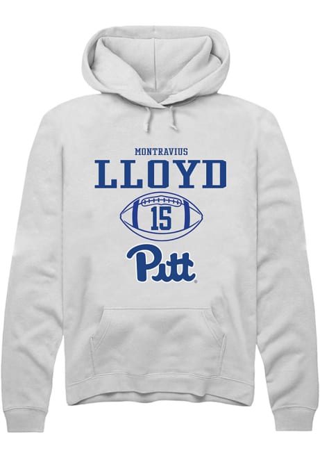 Montravius Lloyd Rally Mens White Pitt Panthers NIL Sport Icon Hooded Sweatshirt