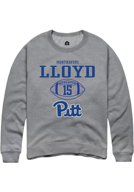 Montravius Lloyd Rally Mens Graphite Pitt Panthers NIL Sport Icon Crew Sweatshirt