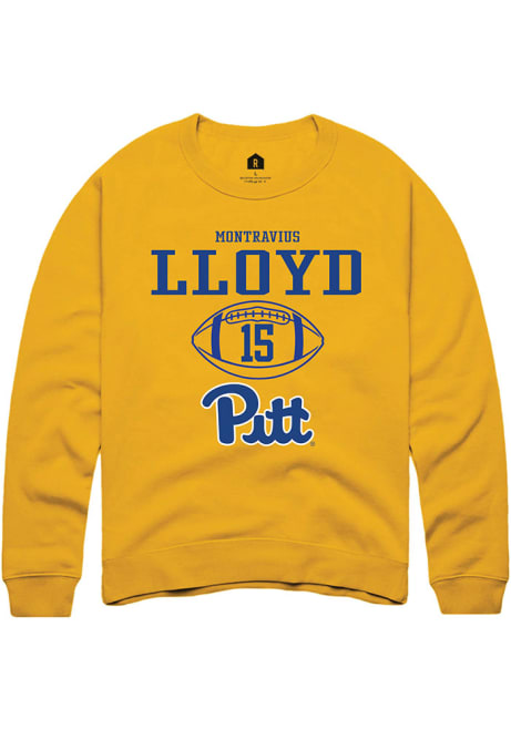 Montravius Lloyd Rally Mens Gold Pitt Panthers NIL Sport Icon Crew Sweatshirt