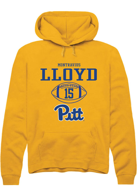 Montravius Lloyd Rally Mens Gold Pitt Panthers NIL Sport Icon Hooded Sweatshirt