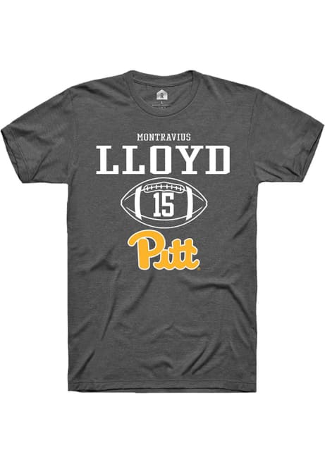 Montravius Lloyd Dark Grey Pitt Panthers NIL Sport Icon Short Sleeve T Shirt