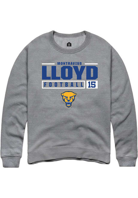 Montravius Lloyd Rally Mens Graphite Pitt Panthers NIL Stacked Box Crew Sweatshirt