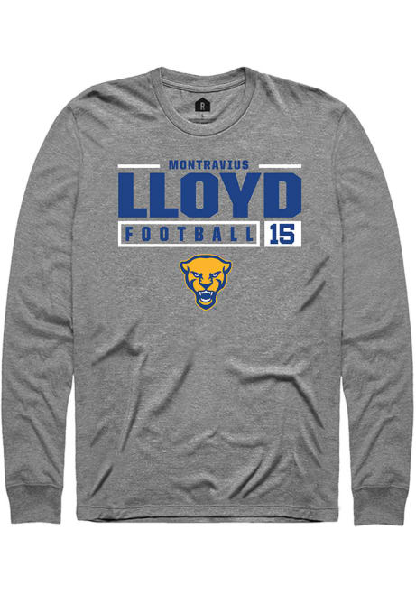 Montravius Lloyd Rally Mens Graphite Pitt Panthers NIL Stacked Box Tee