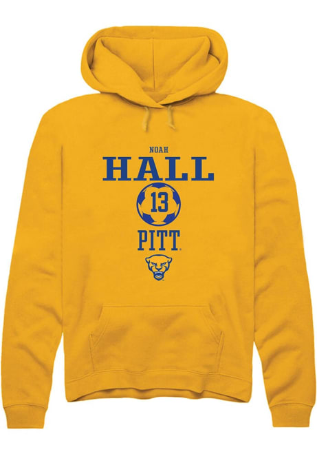 Noah Hall Rally Mens Gold Pitt Panthers NIL Sport Icon Hooded Sweatshirt