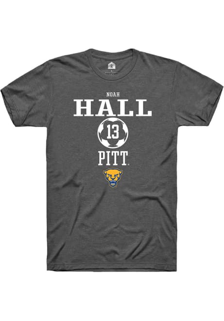 Noah Hall Dark Grey Pitt Panthers NIL Sport Icon Short Sleeve T Shirt