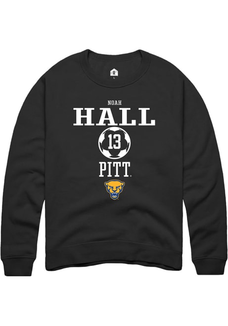 Noah Hall Rally Mens Black Pitt Panthers NIL Sport Icon Crew Sweatshirt