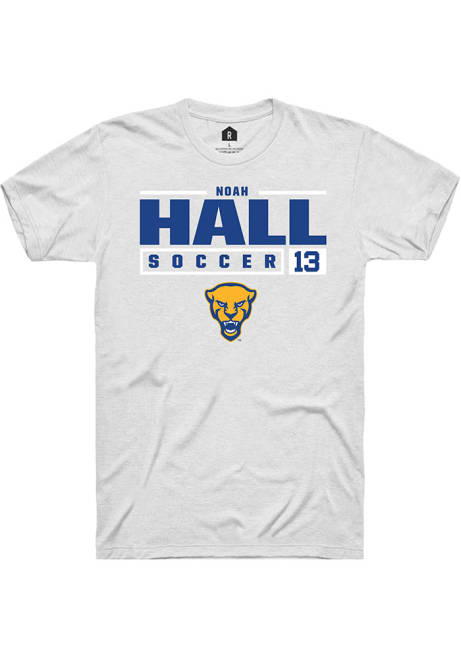 Noah Hall White Pitt Panthers NIL Stacked Box Short Sleeve T Shirt