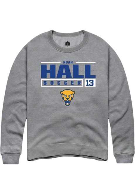 Noah Hall Rally Mens Graphite Pitt Panthers NIL Stacked Box Crew Sweatshirt