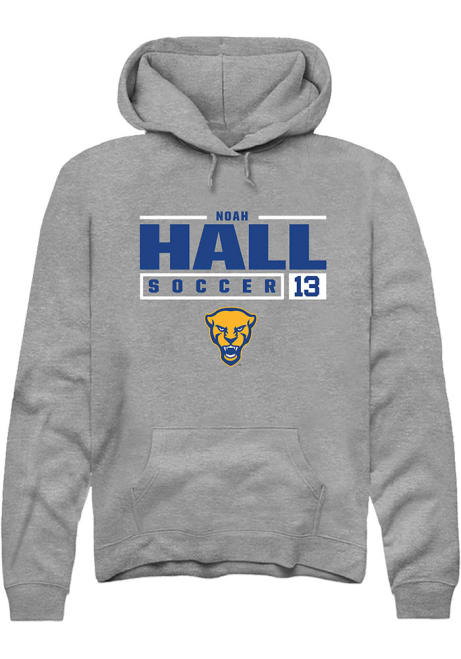 Noah Hall Rally Mens Graphite Pitt Panthers NIL Stacked Box Hooded Sweatshirt