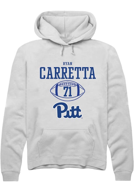 Ryan Carretta Rally Mens White Pitt Panthers NIL Sport Icon Hooded Sweatshirt