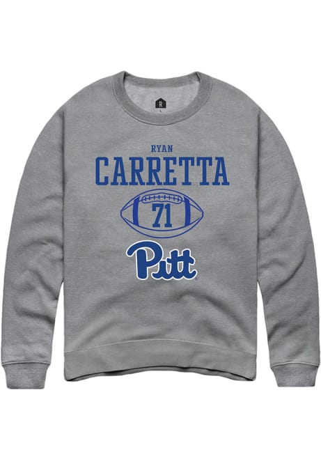 Ryan Carretta Rally Mens Graphite Pitt Panthers NIL Sport Icon Crew Sweatshirt