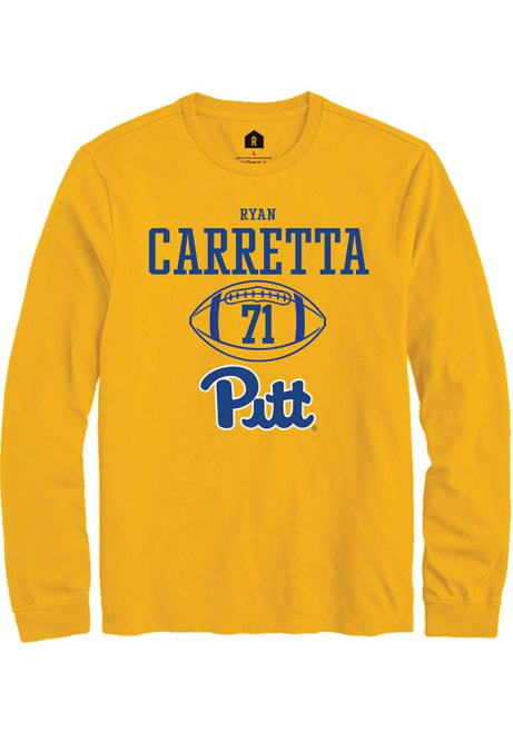 Ryan Carretta Rally Mens Gold Pitt Panthers NIL Sport Icon Tee