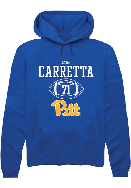 Ryan Carretta Rally Mens Blue Pitt Panthers NIL Sport Icon Hooded Sweatshirt