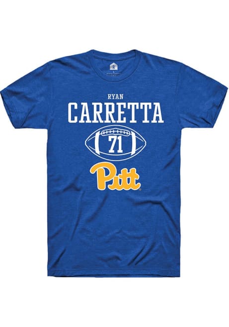 Ryan Carretta Blue Pitt Panthers NIL Sport Icon Short Sleeve T Shirt