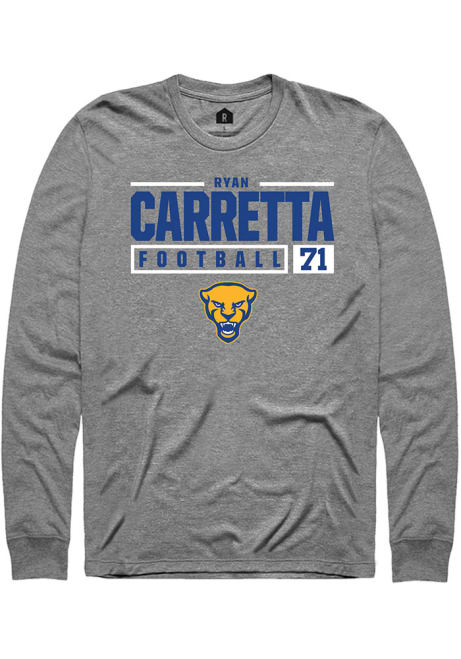 Ryan Carretta Rally Mens Graphite Pitt Panthers NIL Stacked Box Tee