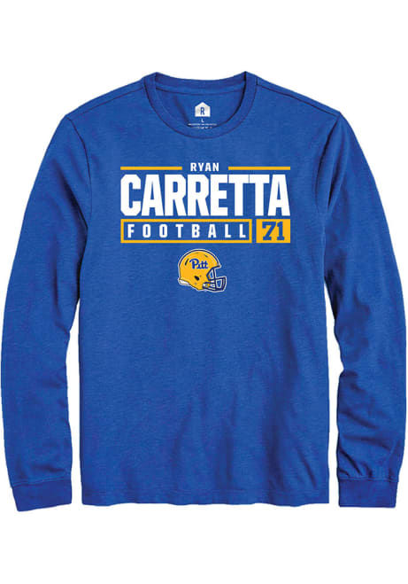 Ryan Carretta Rally Mens Blue Pitt Panthers NIL Stacked Box Tee