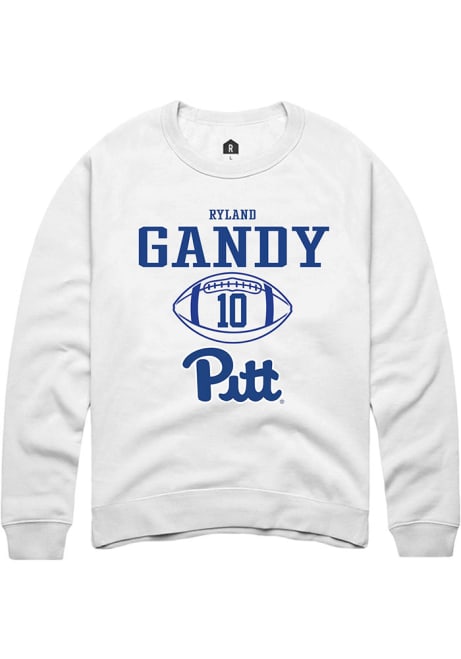 Ryland Gandy Rally Mens White Pitt Panthers NIL Sport Icon Crew Sweatshirt