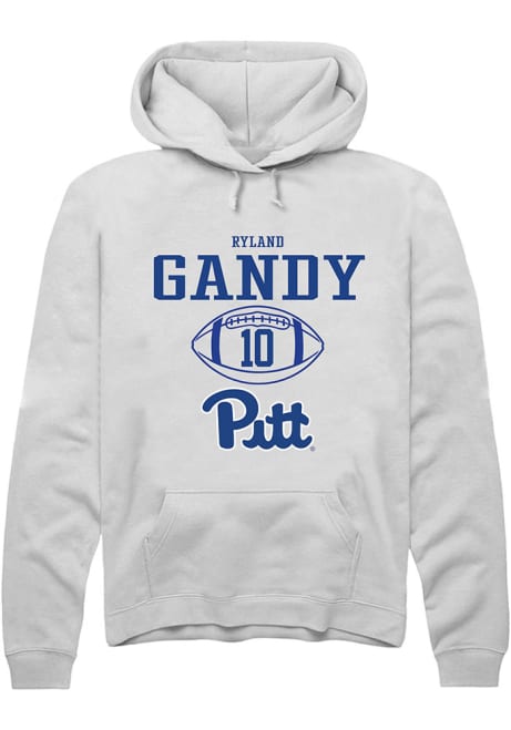 Ryland Gandy Rally Mens White Pitt Panthers NIL Sport Icon Hooded Sweatshirt