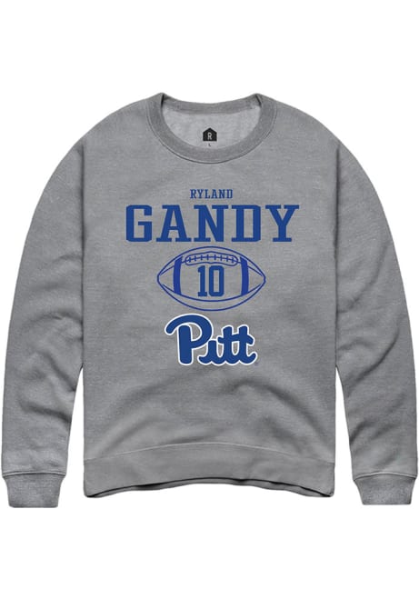 Ryland Gandy Rally Mens Graphite Pitt Panthers NIL Sport Icon Crew Sweatshirt