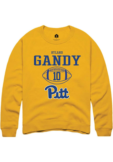 Ryland Gandy Rally Mens Gold Pitt Panthers NIL Sport Icon Crew Sweatshirt