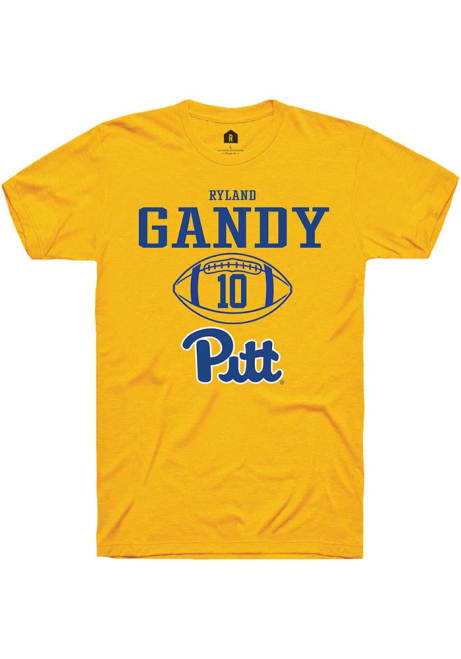 Ryland Gandy Gold Pitt Panthers NIL Sport Icon Short Sleeve T Shirt