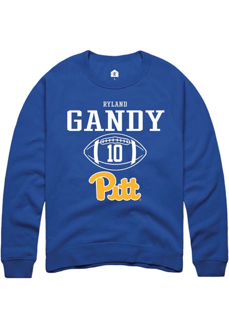 Ryland Gandy Rally Mens Blue Pitt Panthers NIL Sport Icon Crew Sweatshirt