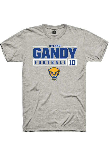 Ryland Gandy Ash Pitt Panthers NIL Stacked Box Short Sleeve T Shirt