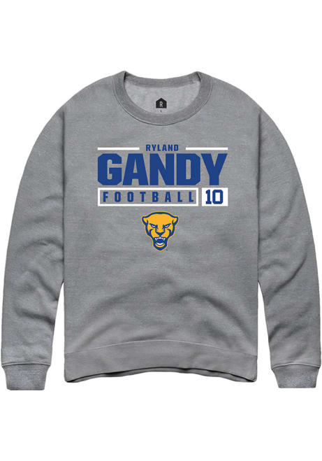 Ryland Gandy Rally Mens Graphite Pitt Panthers NIL Stacked Box Crew Sweatshirt