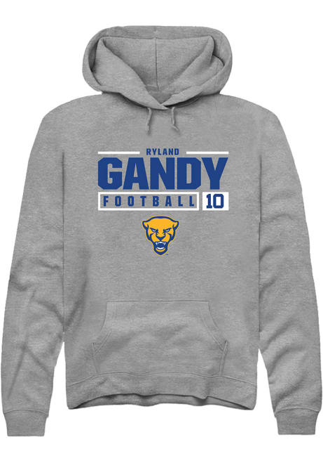 Ryland Gandy Rally Mens Graphite Pitt Panthers NIL Stacked Box Hooded Sweatshirt