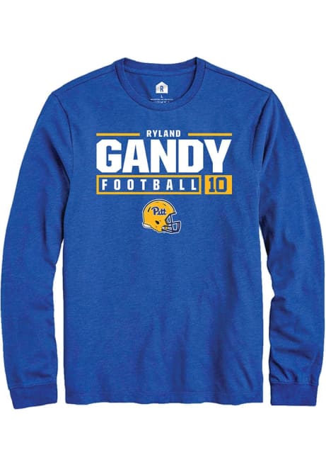 Ryland Gandy Rally Mens Blue Pitt Panthers NIL Stacked Box Tee