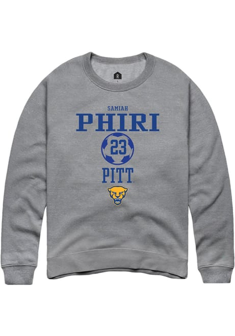 Samiah phiri Rally Mens Graphite Pitt Panthers NIL Sport Icon Crew Sweatshirt