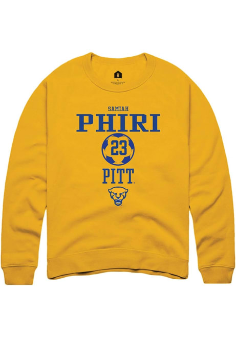 Samiah phiri Rally Mens Gold Pitt Panthers NIL Sport Icon Crew Sweatshirt