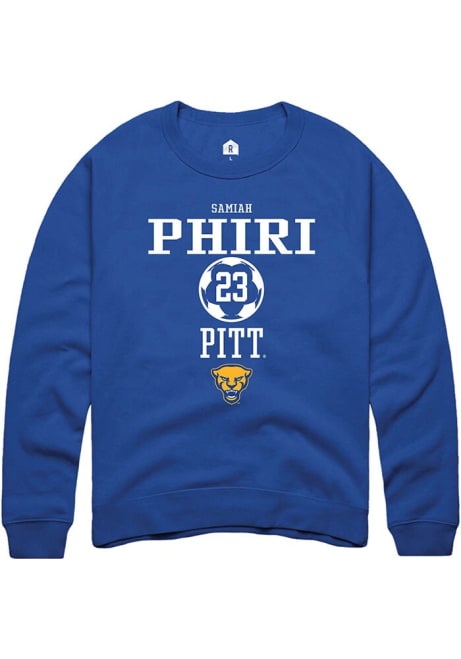 Samiah phiri Rally Mens Blue Pitt Panthers NIL Sport Icon Crew Sweatshirt