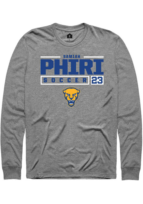 Samiah phiri Rally Mens Graphite Pitt Panthers NIL Stacked Box Tee