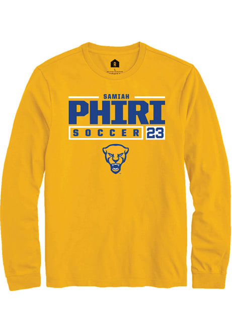 Samiah phiri Rally Mens Gold Pitt Panthers NIL Stacked Box Tee