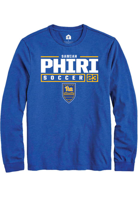 Samiah phiri Rally Mens Blue Pitt Panthers NIL Stacked Box Tee