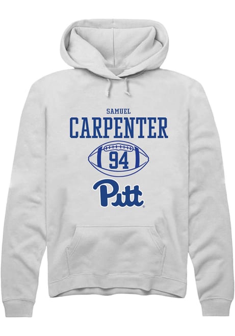 Samuel Carpenter Rally Mens White Pitt Panthers NIL Sport Icon Hooded Sweatshirt