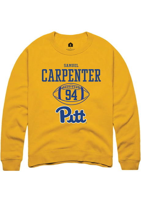 Samuel Carpenter Rally Mens Gold Pitt Panthers NIL Sport Icon Crew Sweatshirt