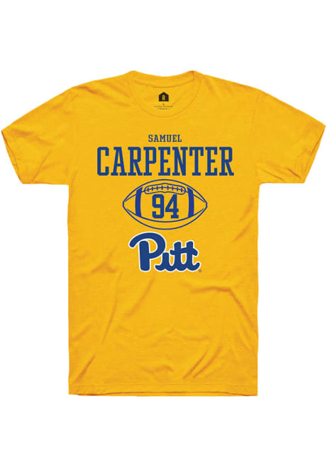 Samuel Carpenter Gold Pitt Panthers NIL Sport Icon Short Sleeve T Shirt