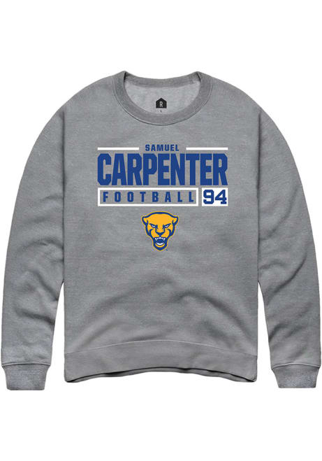 Samuel Carpenter Rally Mens Graphite Pitt Panthers NIL Stacked Box Crew Sweatshirt