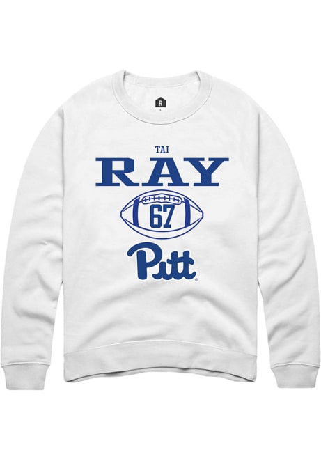 Tai Ray Rally Mens White Pitt Panthers NIL Sport Icon Crew Sweatshirt