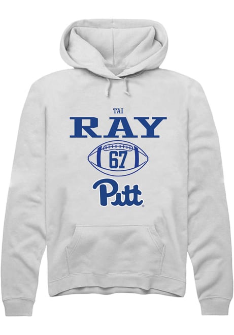 Tai Ray Rally Mens White Pitt Panthers NIL Sport Icon Hooded Sweatshirt