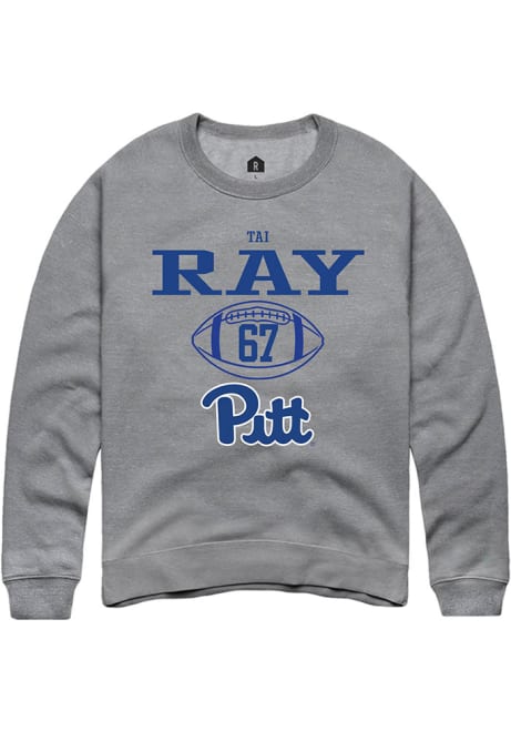 Tai Ray Rally Mens Graphite Pitt Panthers NIL Sport Icon Crew Sweatshirt