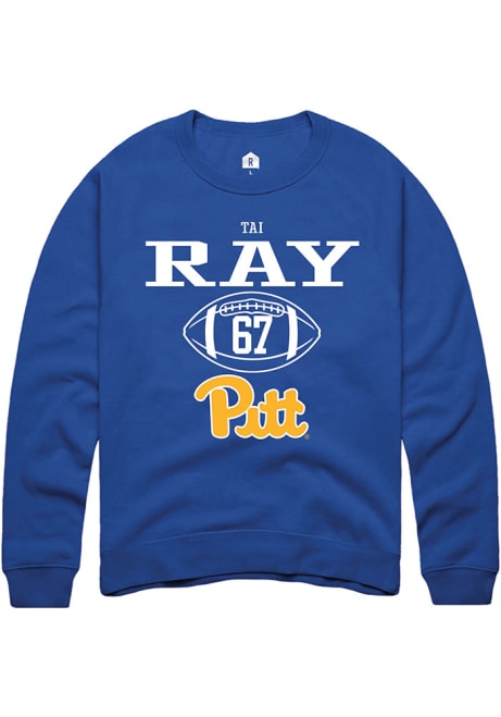 Tai Ray Rally Mens Blue Pitt Panthers NIL Sport Icon Crew Sweatshirt