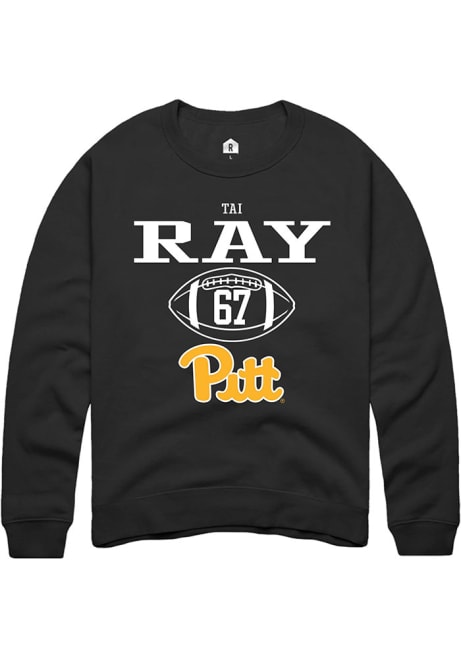 Tai Ray Rally Mens Black Pitt Panthers NIL Sport Icon Crew Sweatshirt