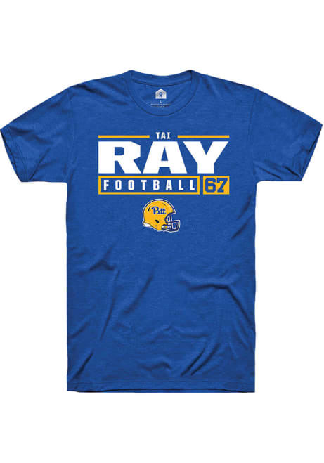 Tai Ray Blue Pitt Panthers NIL Stacked Box Short Sleeve T Shirt