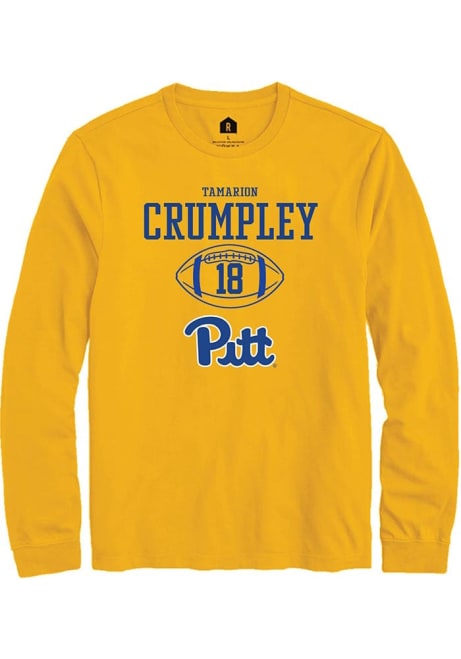 Tamarion Crumpley Rally Mens Gold Pitt Panthers NIL Sport Icon Tee