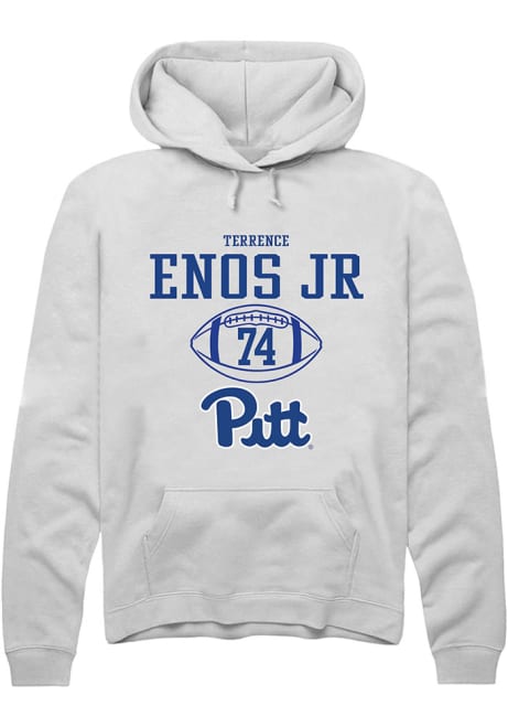 Terrence Enos Jr Rally Mens White Pitt Panthers NIL Sport Icon Hooded Sweatshirt