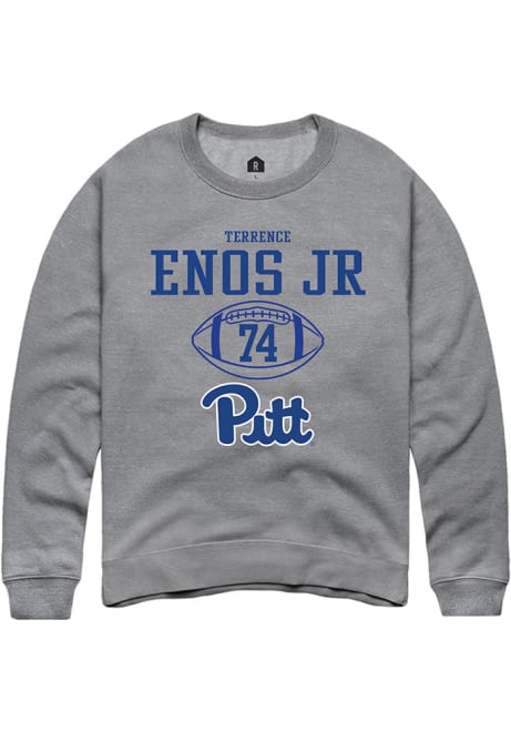 Terrence Enos Jr Rally Mens Graphite Pitt Panthers NIL Sport Icon Crew Sweatshirt