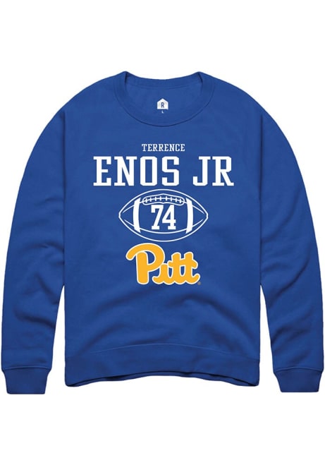 Terrence Enos Jr Rally Mens Blue Pitt Panthers NIL Sport Icon Crew Sweatshirt